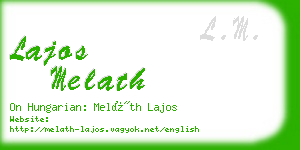 lajos melath business card